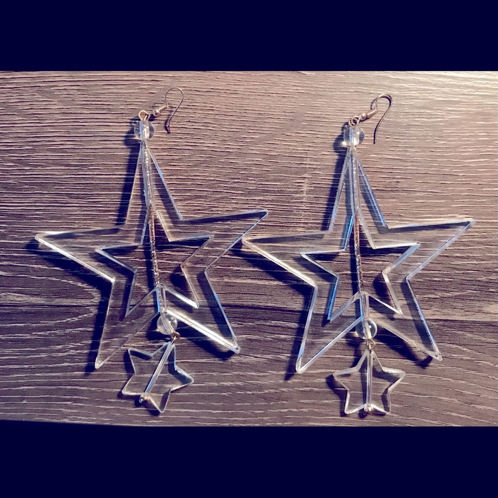 Lucite star earrings